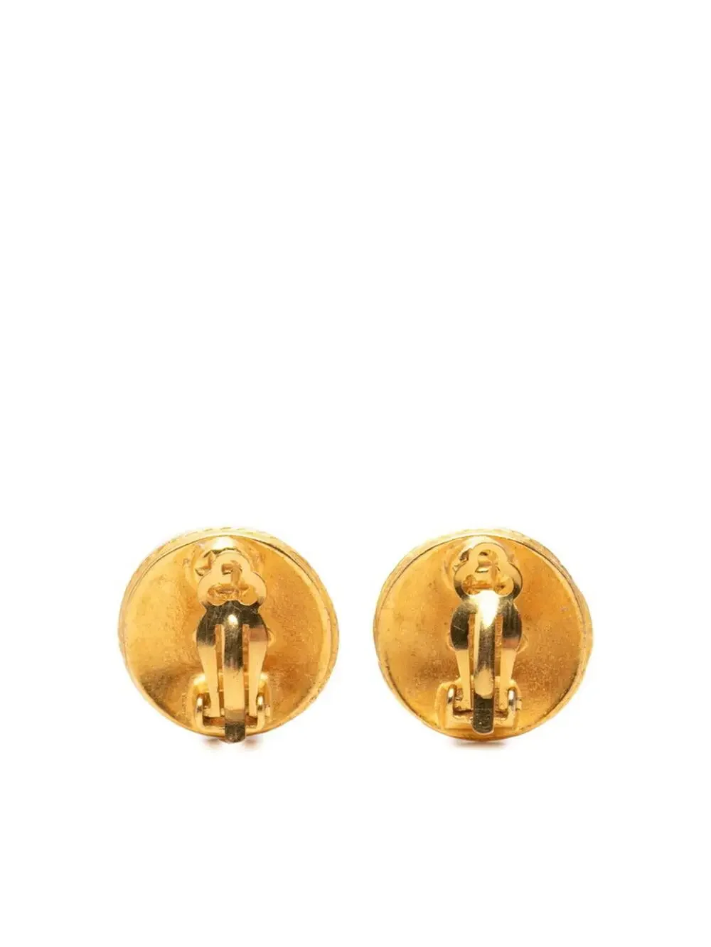 Chanel Cc Logo Round Clip-On Earrings #287803C86B